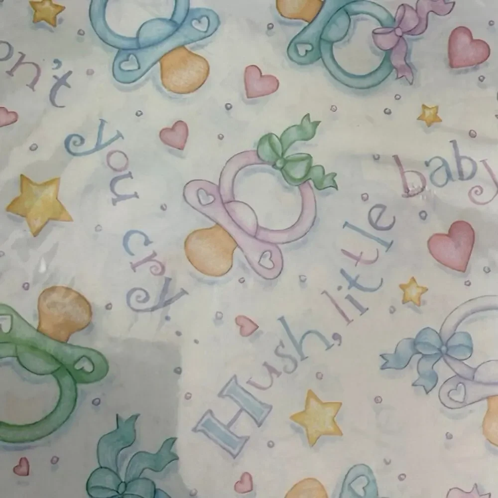 Two New Packages Vintage 90s Baby Shower Wrapping‎ Paper - 4 Total Sheets